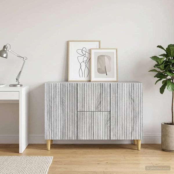 vidaXL Servírovacia skriňa so zásuvkou Sivá sonoma 89 x 34,5 x 60 cm