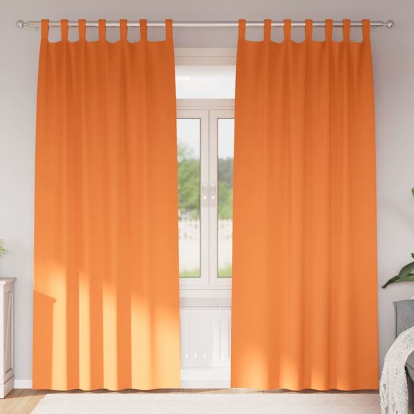 vidaXL Záclony na zatemnenie s krúžkami 2 pcs Jasná oranžová