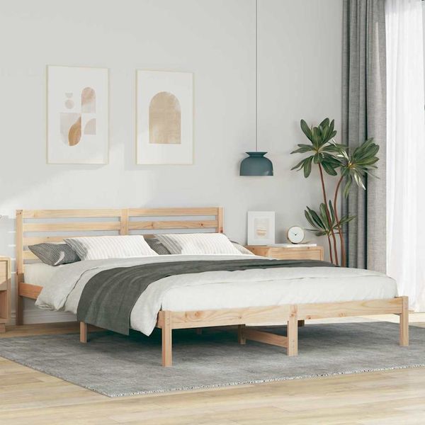 vidaXL Rám postele Hnedá 160 x 220 cm Masívne borovicové drevo