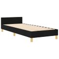 vidaXL Rám postele s čelnou doskou Čierna 90 x 200 cm látka