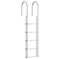 vidaXL 5-stupňový žebřík na docks Strieborná 45 ×11,5 ×190 cm Hliník