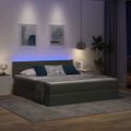 vidaXL LED úložná posteľ s matracom Tmavosivá 180 x 200 cm Látka