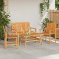 vidaXL Záhradný lounge set 4 ks Hnedá Pevné akáciové drevo