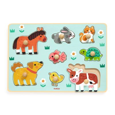 Puzzle s úchytkami Farmárske zvieratká