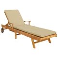 vidaXL Ležadlo s vankúšom 100% polyester a masívny teak