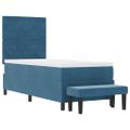 vidaXL Posteľ s pružinovým rámom Tmavo modrá 200 x 80 cm Zamat