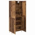 vidaXL Highboard Staré drevo 69,5 x 34 x 180 cm Kompozitné drevo