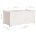 vidaXL Záhradné kvetináče 2 ks biele 60x31x31 cm borovicový masív