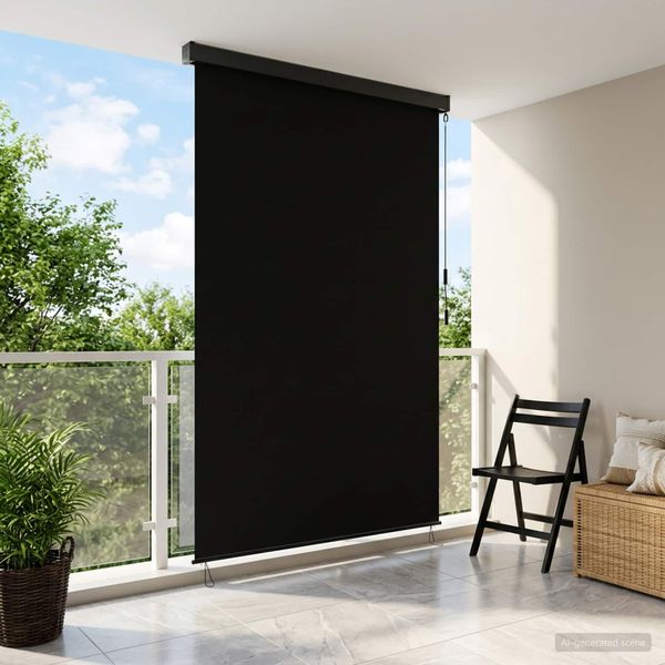 vidaXL Roleta Čierna 100 x 250 cm Textil a hliník