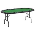 vidaXL Skladací pokrový stôl pre 10 hráčov zelený 207x106x76 cm