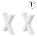 vidaXL Nohy konferenčného stolíka v tvare X, 2 ks, biele, 50 x (42-43) cm, oceľové