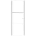 vidaXL Vnútorné dvere 76x201,5 cm biele ESG sklo a hliník