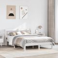vidaXL Posteľný rám s čelom biely 135x190 cm borovicový masív