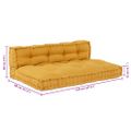 vidaXL Vankúš na paletový gauč 2 pcs Žltá 120 x 80 x 38 cm Látka