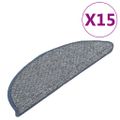 vidaXL Kobercové nášľapy na schody 15 ks modré 56x17x3 cm