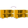 vidaXL Komoda horčicovožltá 100,5x39x7 cm oceľ