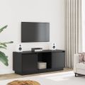 vidaXL TV skrinka čierna 110,5x35x44 cm masívna borovica
