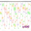 vidaXL LED záclonové svetlá cencúle 10 m 400 LED farbné 8 funkcií