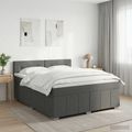 vidaXL Posteľ boxspring s matracom Tmavosivá 140 x 200 cm Látka