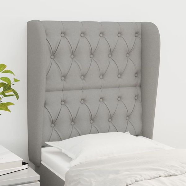 vidaXL Čelo postele so záhybmi bledosivé 83x23x118/128 cm látka