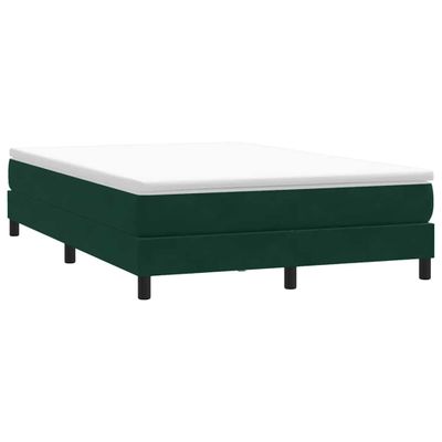 vidaXL Posteľný rám boxsping bez matracom tmavozelený 140x210 cm zamat
