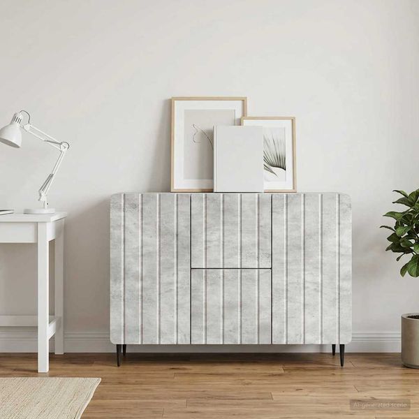 vidaXL Servírovacia skriňa so zásuvkou Betónovo sivá 89 x 34,5 x 62 cm