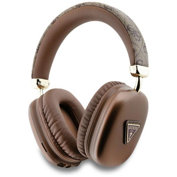 Bezdrôtové slúchadlá Guess BT 4G GOLD TRIANGLE LOGO hnedé