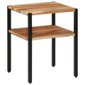 vidaXL Bočný stolík 35x35x45 cm masívne akáciové drevo agát a železo