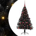 vidaXL Umelý predsvietený vianočný stromček Čierna 120 cm PVC