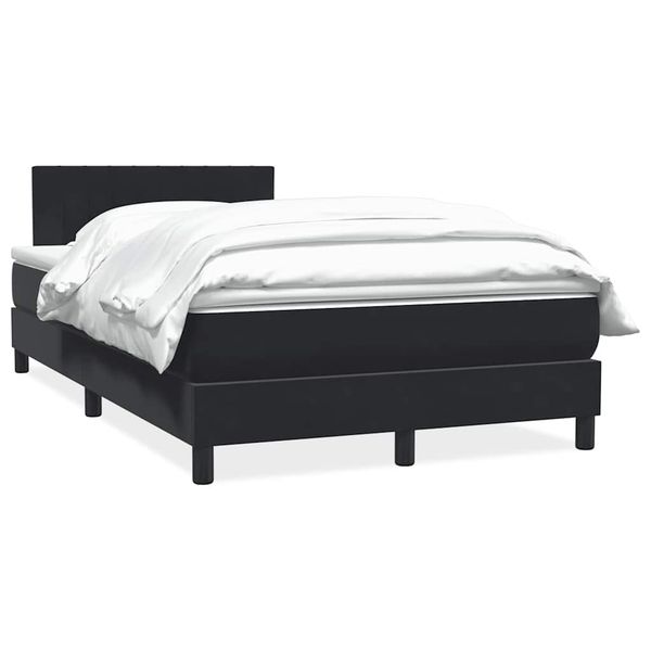 vidaXL Box Spring Posteľ s matracom Čierna 120x220 cm Zamat