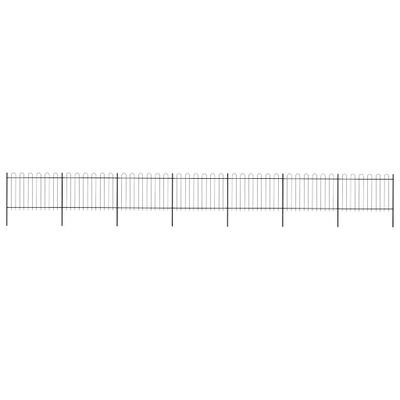 vidaXL Záhradný plot s oblúkom navrchu, oceľový 1172x120 cm, čierny