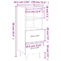 vidaXL Komoda betónovo sivá 34,5x34x90 cm spracované drevo