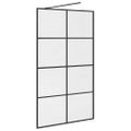 vidaXL Sprchová zástena s priehľadným ESG sklom 115x195 cm čierna