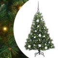 vidaXL Umelý vianočný stromček s 150 LED-i Zelená 120 cm PE a PVC