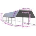 vidaXL Vonkajšia klietka pre sliepky 3x12x2 m pozinkovaná oceľ