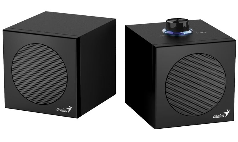 GENIUS repro SP-HF300U/ 2.0/ 4W/ USB-C/ USB/ černé USB reproduktory, 4W RMS, USB-A/USB-C, 2" menice, drevené, cerné/bílé, ovládání hlasitosti