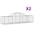 vidaXL Oblúkové gabionové koše 2 ks 200x50x40/60 cm pozinkované železo