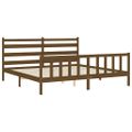 vidaXL Posteľný rám s čelom medovo-hnedý 200x200 cm masívne drevo