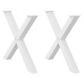 vidaXL Nohy k jedálenskému stolu v tvare X, 2 ks, biele, 90 x (72-73) cm, oceľové