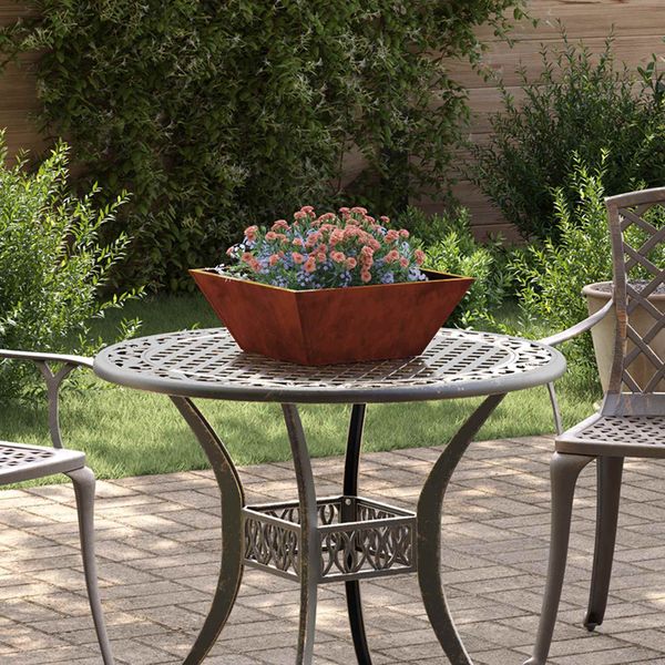 vidaXL Záhradný kvetináč 5 pcs Hrdzavý 40 x 40 x 15 cm