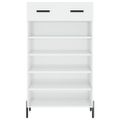 vidaXL Botník lesklý biely 60x35x105 cm spracované drevo