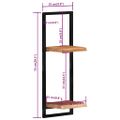 vidaXL Nástenné police 2 ks 25x25x75 cm akáciový masív a oceľ