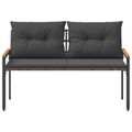 vidaXL Vonkajšia lavička 2 -Seater 116 x 67,5 x 72 cm polyratan