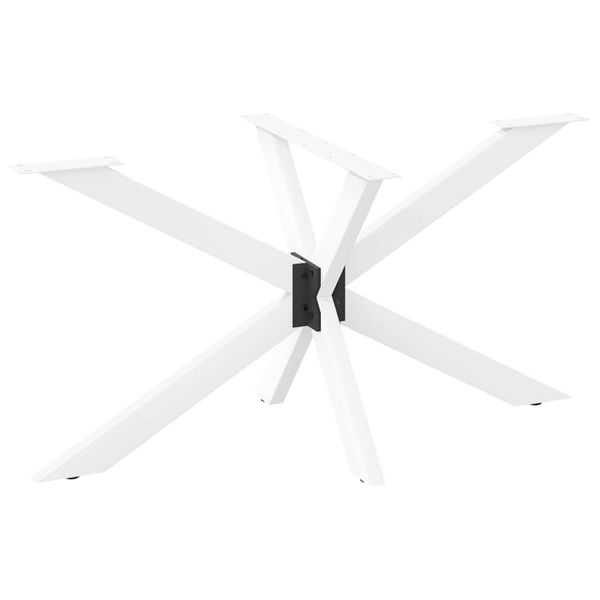 vidaXL Noha jedálenského stola v tvare pavúka, biela 120x68x(72-73) cm, oceľ