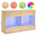 vidaXL TV nástenná skrinka s LED svetlami dub sonoma 98,5x30x60,5 cm