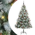 vidaXL Umelý vianočný stromček Zelená a biela 210 cm PVC, kov a plast