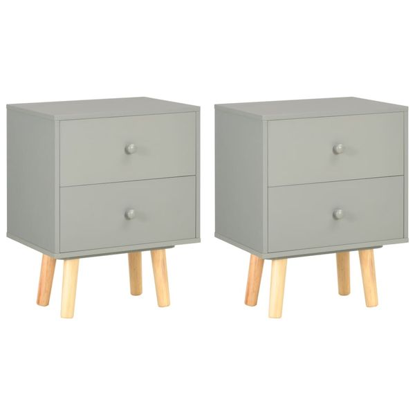 vidaXL Nočné stolíky 2 ks sivé 40x30x50 cm borovicový masív