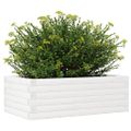 vidaXL Záhradný kvetináč biely 70x40x23 cm borovicový masív