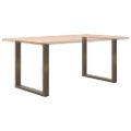vidaXL Nohy k jedálenskému stolu v tvare U, 2 ks, prírodná oceľ, 90 x (72-73) cm, oceľ