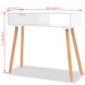 vidaXL Biely prístavný stolík z masívneho borovicového dreva, 80x30x72 cm